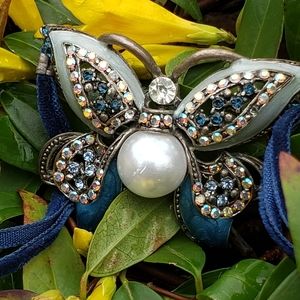 Blue Sarah Butterfly Choker
